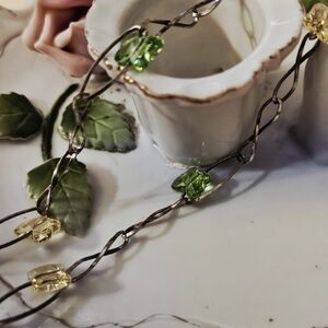 925 Sterling Silver Whimsical Boho Butterfly Crystals Station Necklace 34"L, 16g